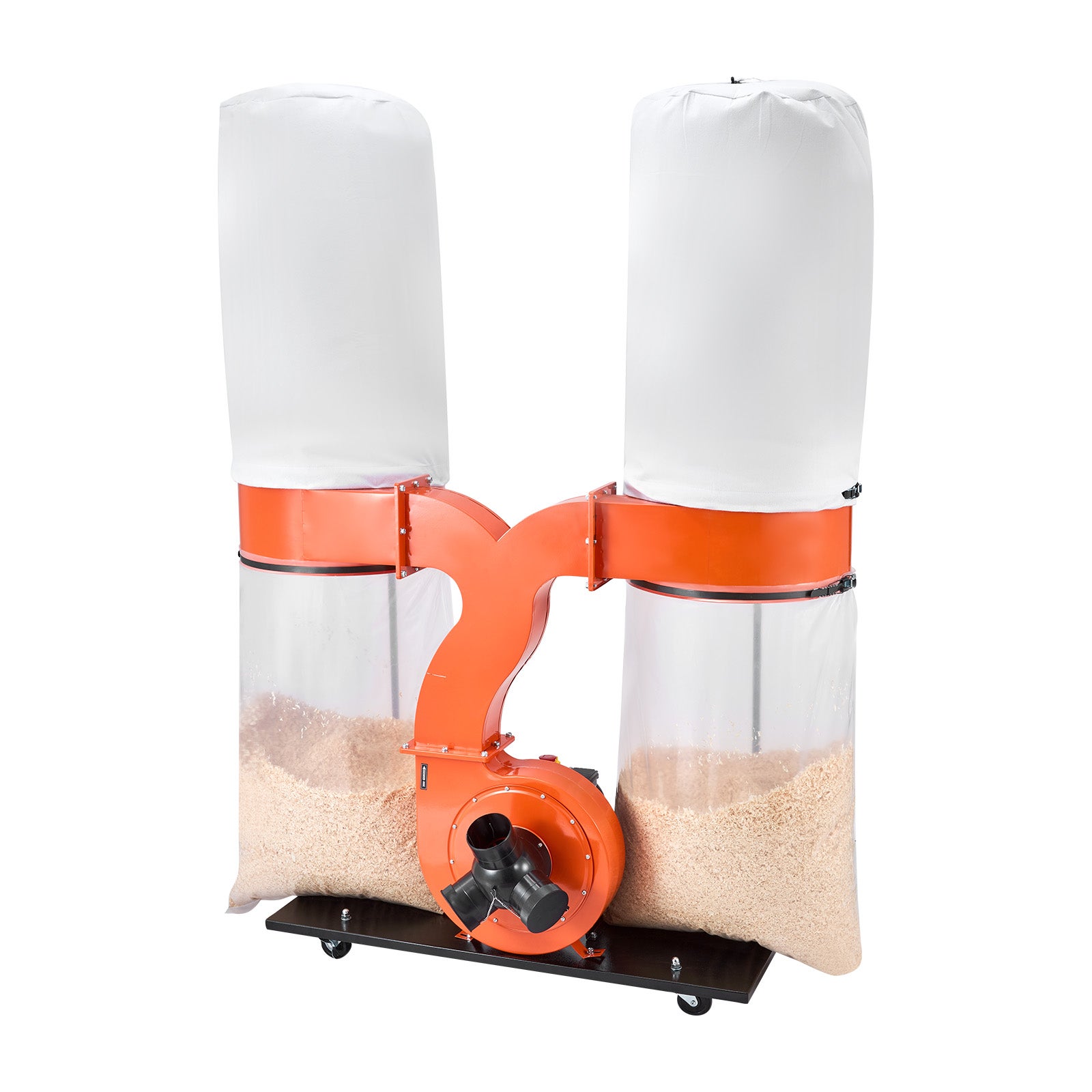 Colector de praf VEVOR, oțel, 3 HP, con vortex, saci 132,5 L, filtre 159 L, 2,5 µm, mobil, pentru lemne și lemn