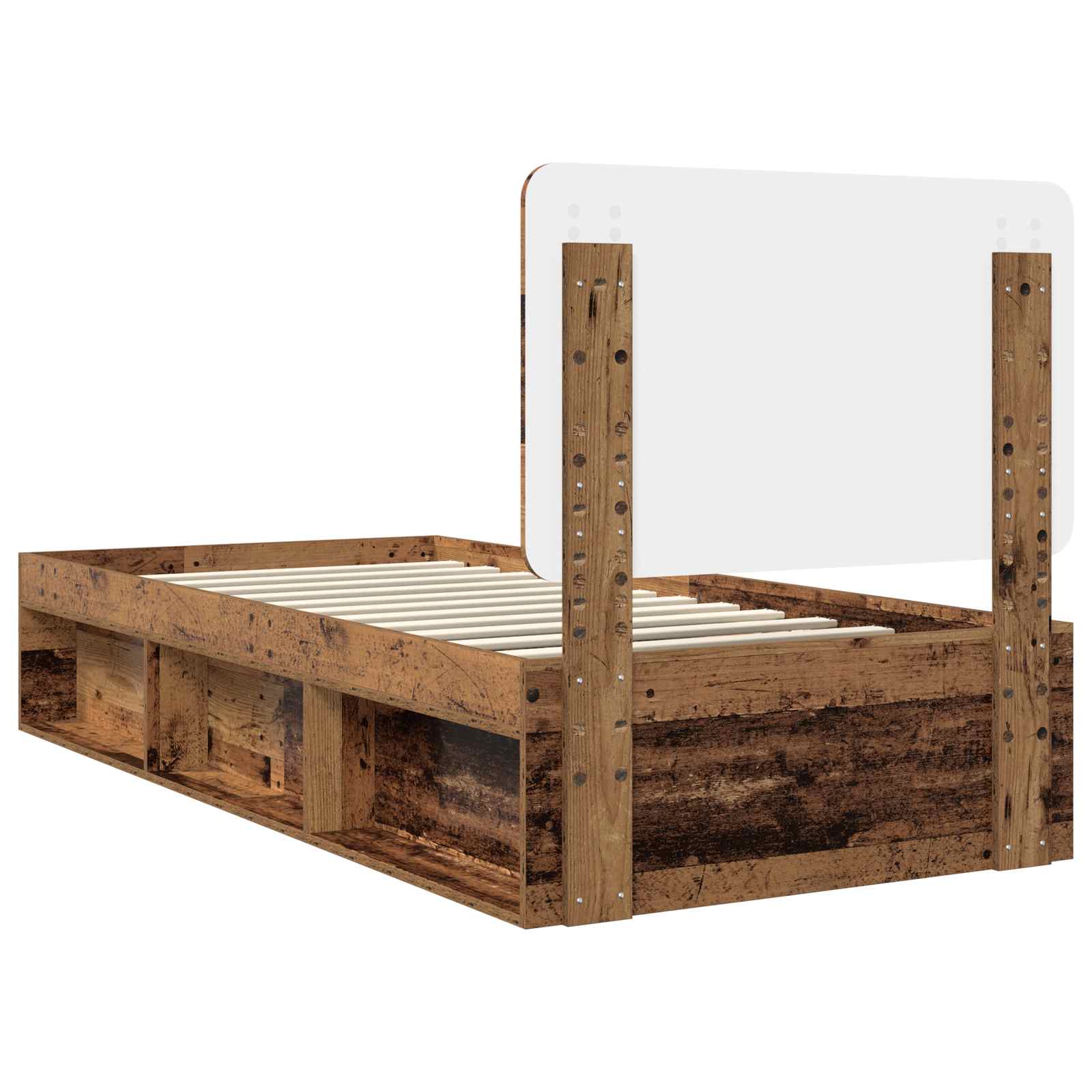 Cadre de lit bois ancien 75 x 190 cm en bois de pin massif - 9