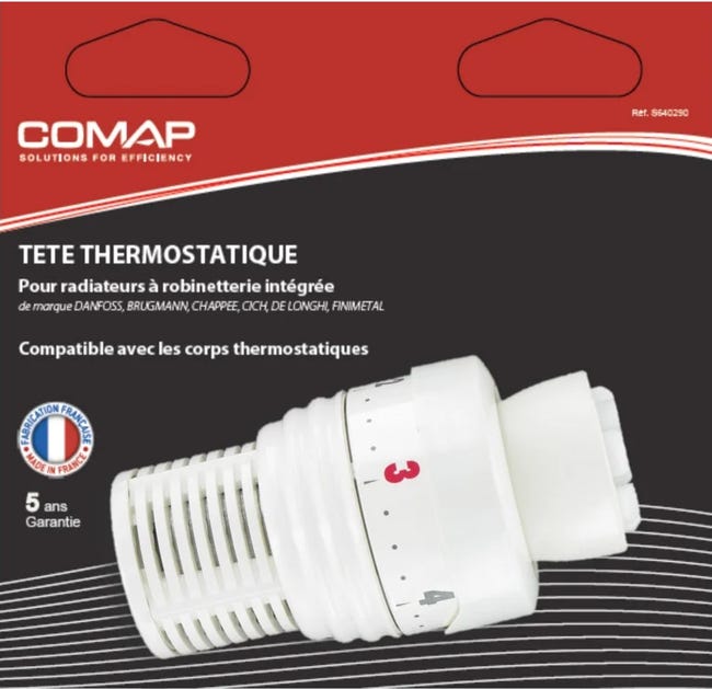 Kit Radiateur COMAP Tête thermostatique - Clip pour radiateur à robinetterie intégrée ...