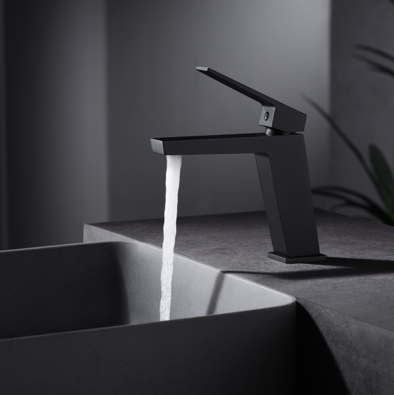 Rubinetto lavabo a infrarossi Nero completamente automatico Acqua fredda/calda Rubinetto