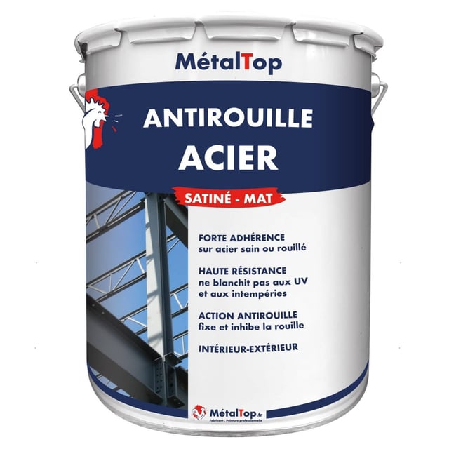 Antirouille Acier - Metaltop - Gris anthracite - RAL 7016 - Pot 15L