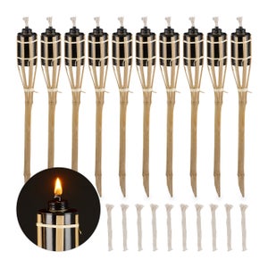 Mèche Torche Jardin NKlaus - 1m En Coton, Diamètre 10mm, Pour Lampes à Huile