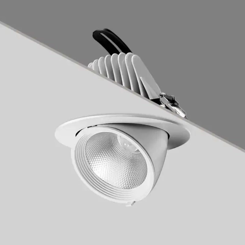 Spot LED Rond Encastrable Orientable BLANC 12W - Blanc Chaud 2300K - 3500K - SILAMP - 5