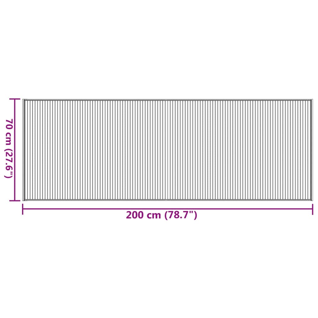 Tapis rectangulaire marron foncé 70x200 bambou - 8