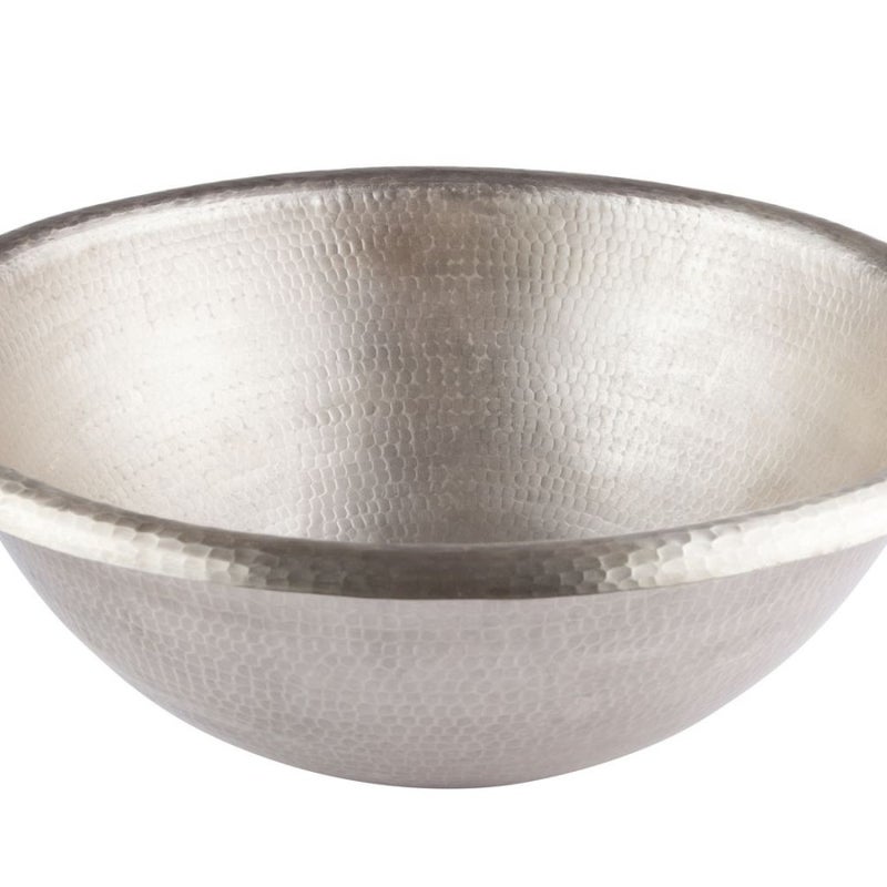 Miedziana umywalka wpuszczana w blat z Meksyku Maya – Okrągła umywalka łazienkowa z ręcznie kutej miedzi 41x15 cm | Miedziana umywalka