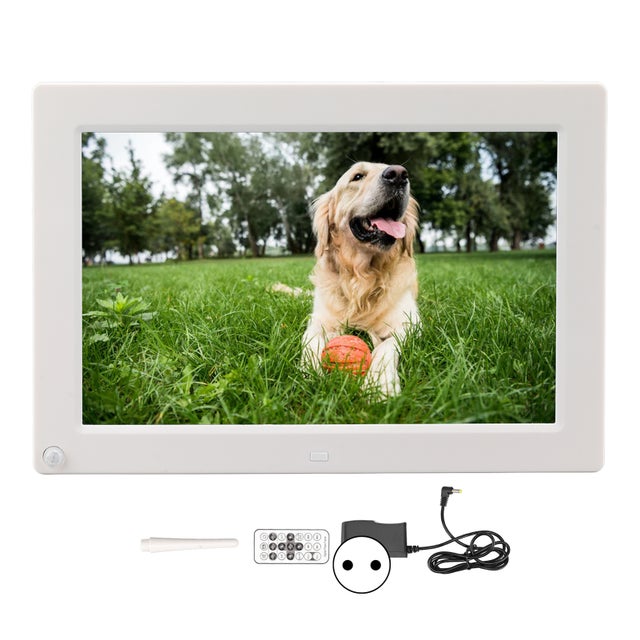 Cadre Photo Numérique 10 pouces Blanc à Induction Corporelle, avec Télécommande, pour Chambre 100-240V EU Plug
