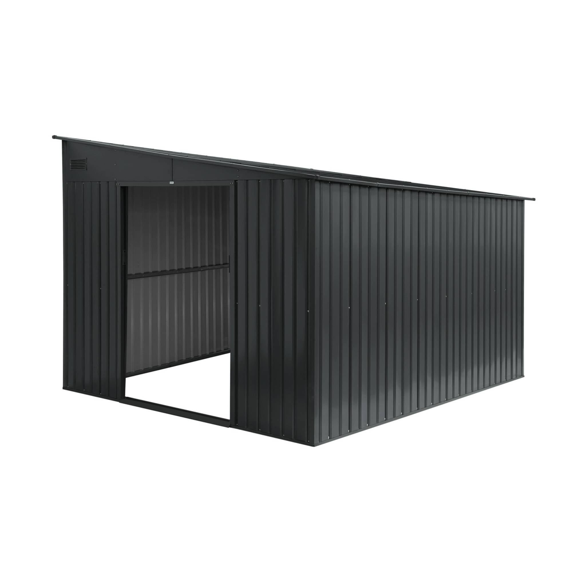 Abri de jardin acier 8.96m² avec kit d'ancrage anthracite L 277.5 x l 322 x H 203 cm - Ornay ORNAY - 3