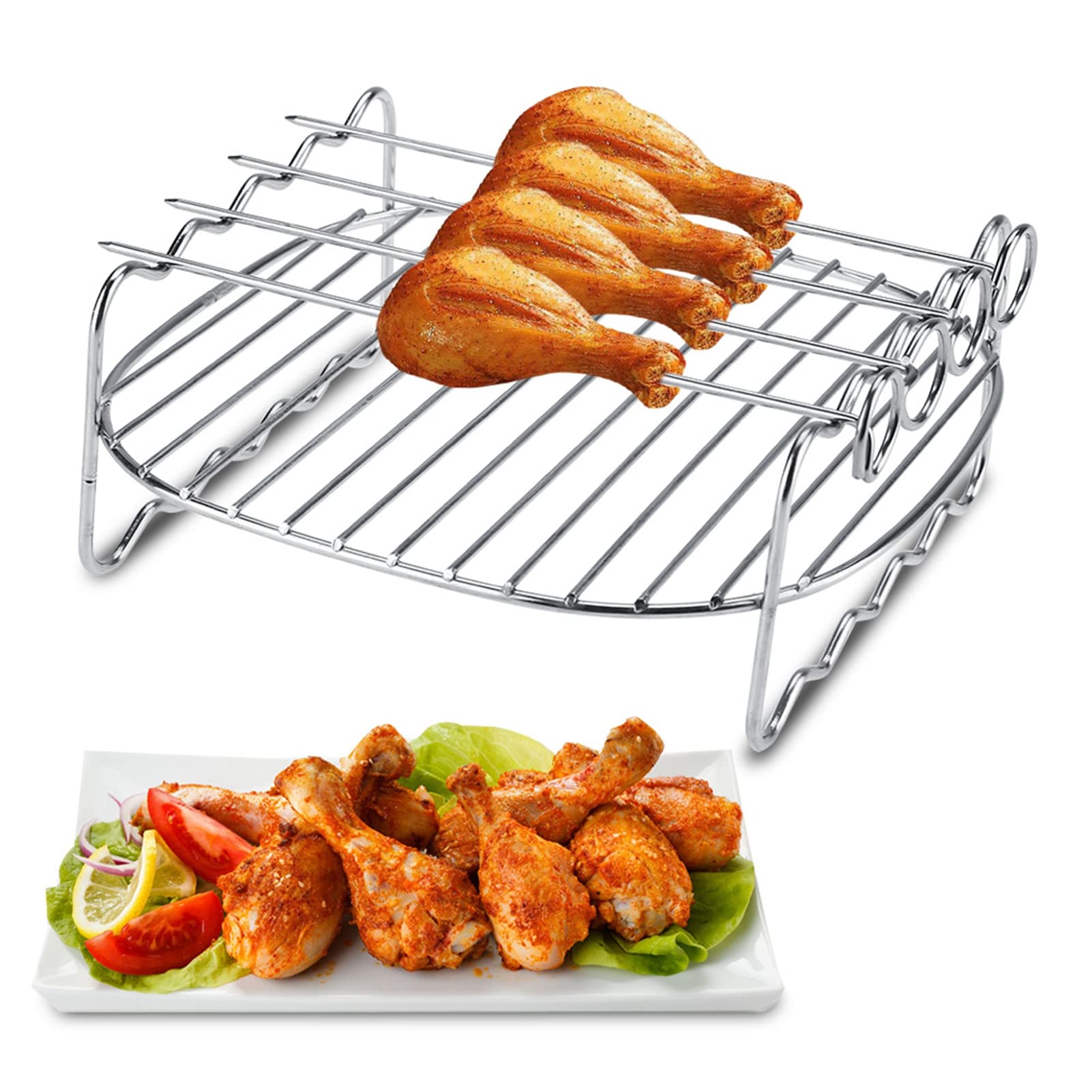 Airfryers en Acier Inoxydable Grille à Double Couche Grille de