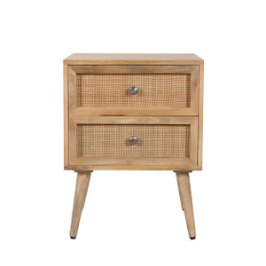 GABRIEL - Comodino - Comodino Con 2 Cassetti - Wengé / Bianco Lucido H40cm L30cm P30cm - 4