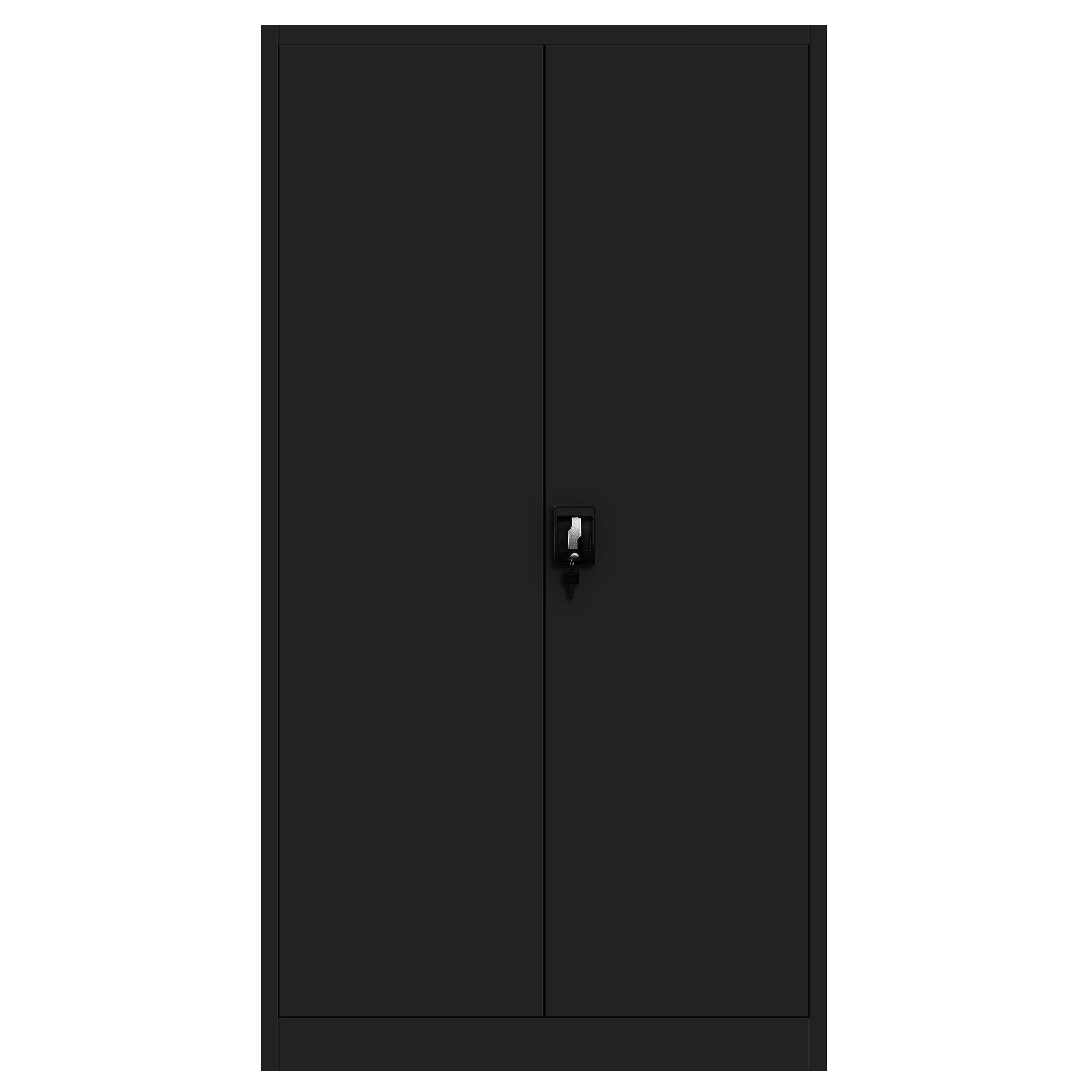 Armoire de Bureau de Rangement Métallique 4 étagères réglables 185 cm x 90 cm x 40 cm Noir - 3