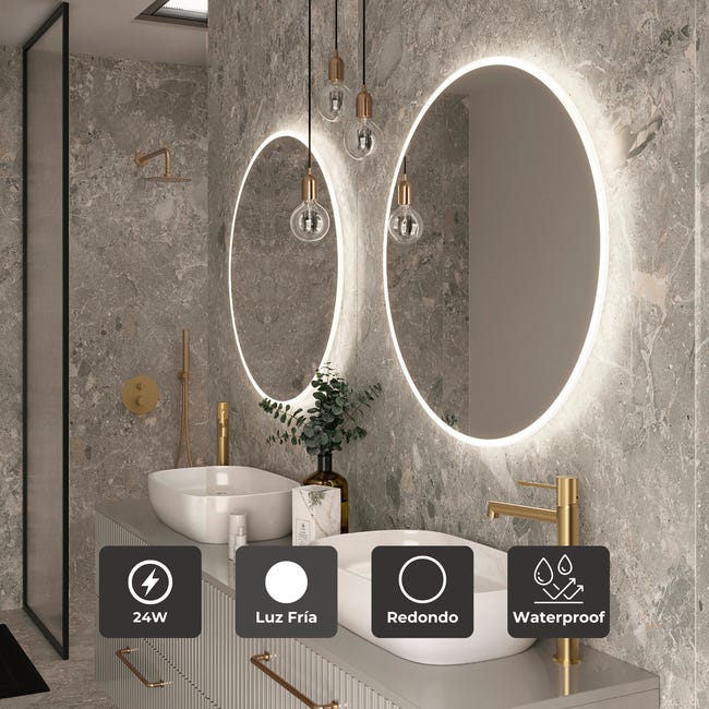 AquaWise Specchio Bagno LED Grande 120x70cm Antiappannamento Luminosità Regolabile 3 Colori Memoria Vetro Temperato Hd Cornice Alluminio Pro 76096577 AquaWise Specchio Bagno LED Grande 120x70cm Antiappannamento Luminosità Regolabile 3 Colori Memoria Vetro Temperato Hd Cornice Alluminio Pro 76096577