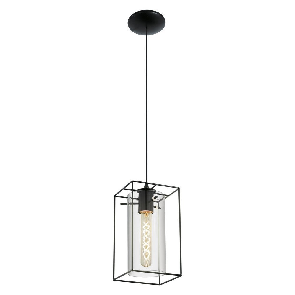 Lampa wisząca LONCINO E27 1X60W ze stali czarnej, 150x150x1100mm - 5