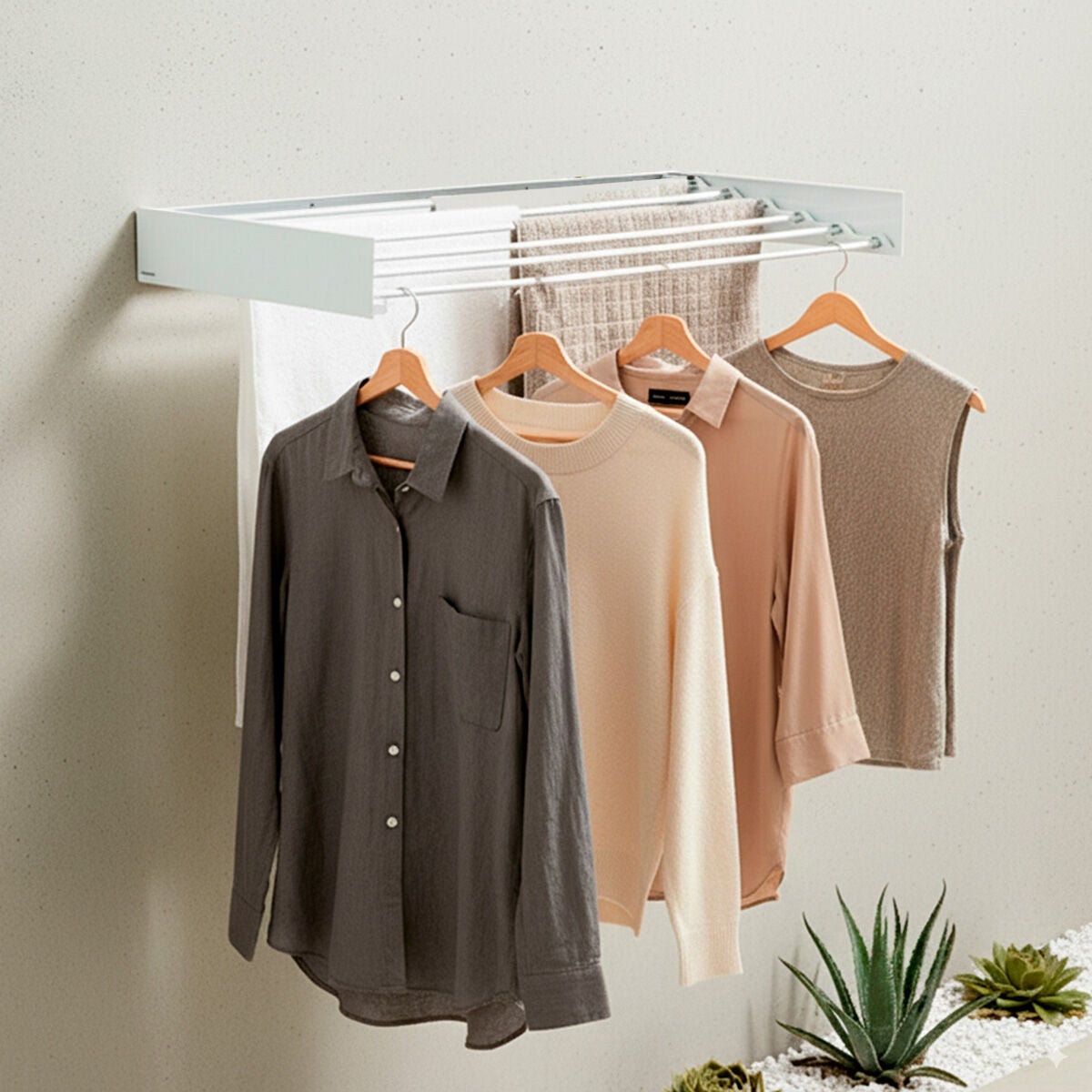 Étendoir mural pliable extensible rétractable Dryva 100 InnovaGoods - 2