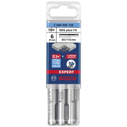 Bosch Accessories EXPERT SDS plus-7X 2608900159 Foret pour marteau-perforateur 10 pièces 6 mm Longueur totale 115 mm - 2
