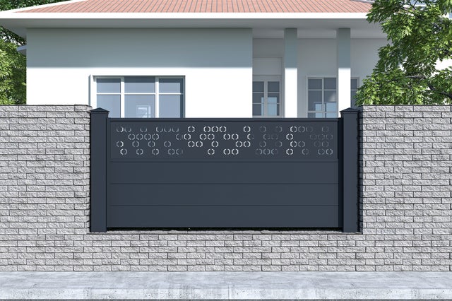 Kit clôture aluminium semi-ajourée ADULA – H.90 cm – L.1,90 m – kit complet