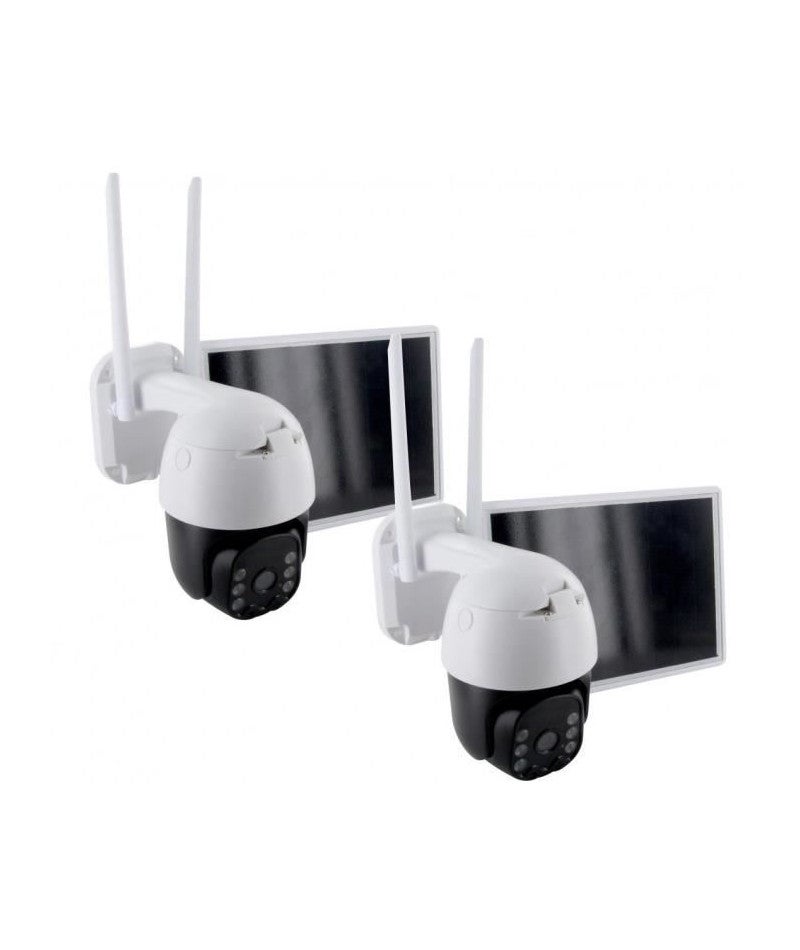 Hiseeu 2 Pièces Caméra Surveillance Wifi Exterieure Sans Fil Solaire, 2,4G Wifi 2K Ptz Camera Ip