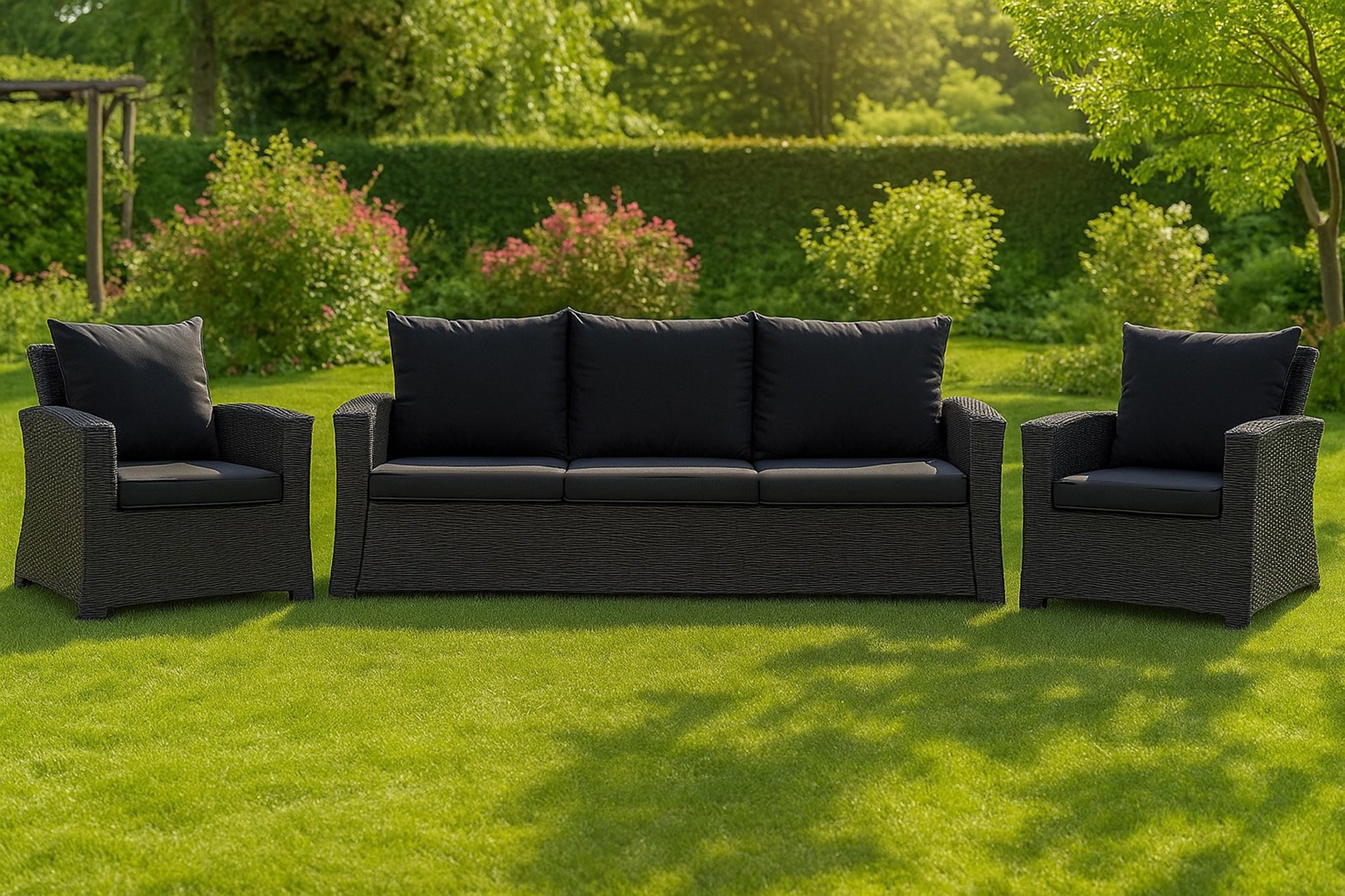 Poduszka ogrodowa na sofę rattanową 110x60x50cm poduszka na meble rattanowe antracyt, poduszka na balkon taras, poduszki na meble ogrodowe - 5