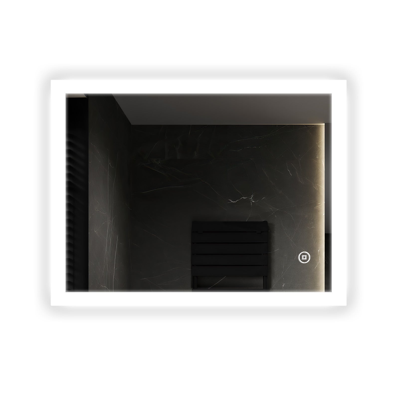 EMKE Lustro łazienkowe z oświetleniem LED 60x40 cm, z 6500K, przeciwmgielne, przełącznik dotykowy, funkcja pamięci