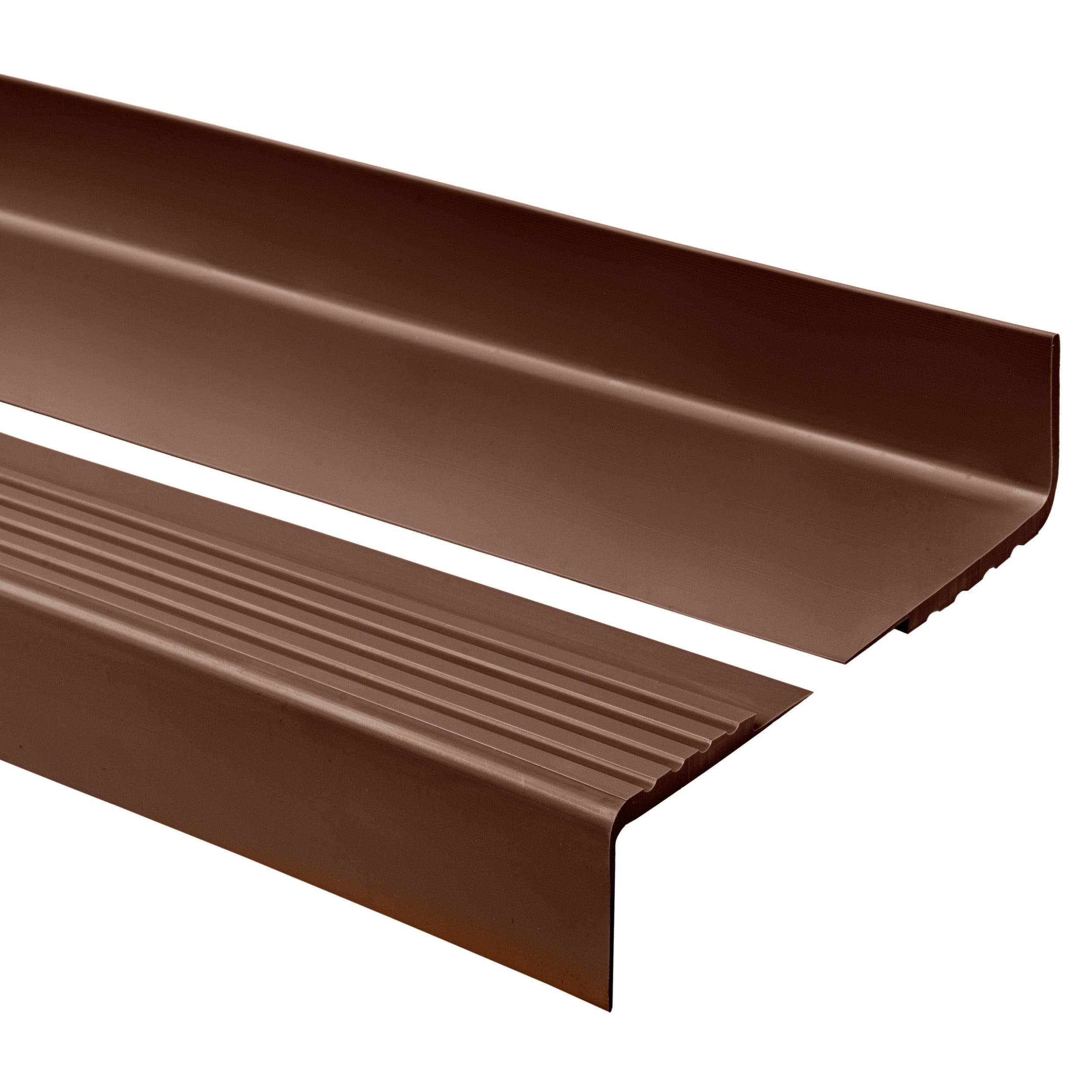 Profil schodowy 40x40 mm PVC na krawędzie stopni antypoślizgowy - 150 cm, brązowy