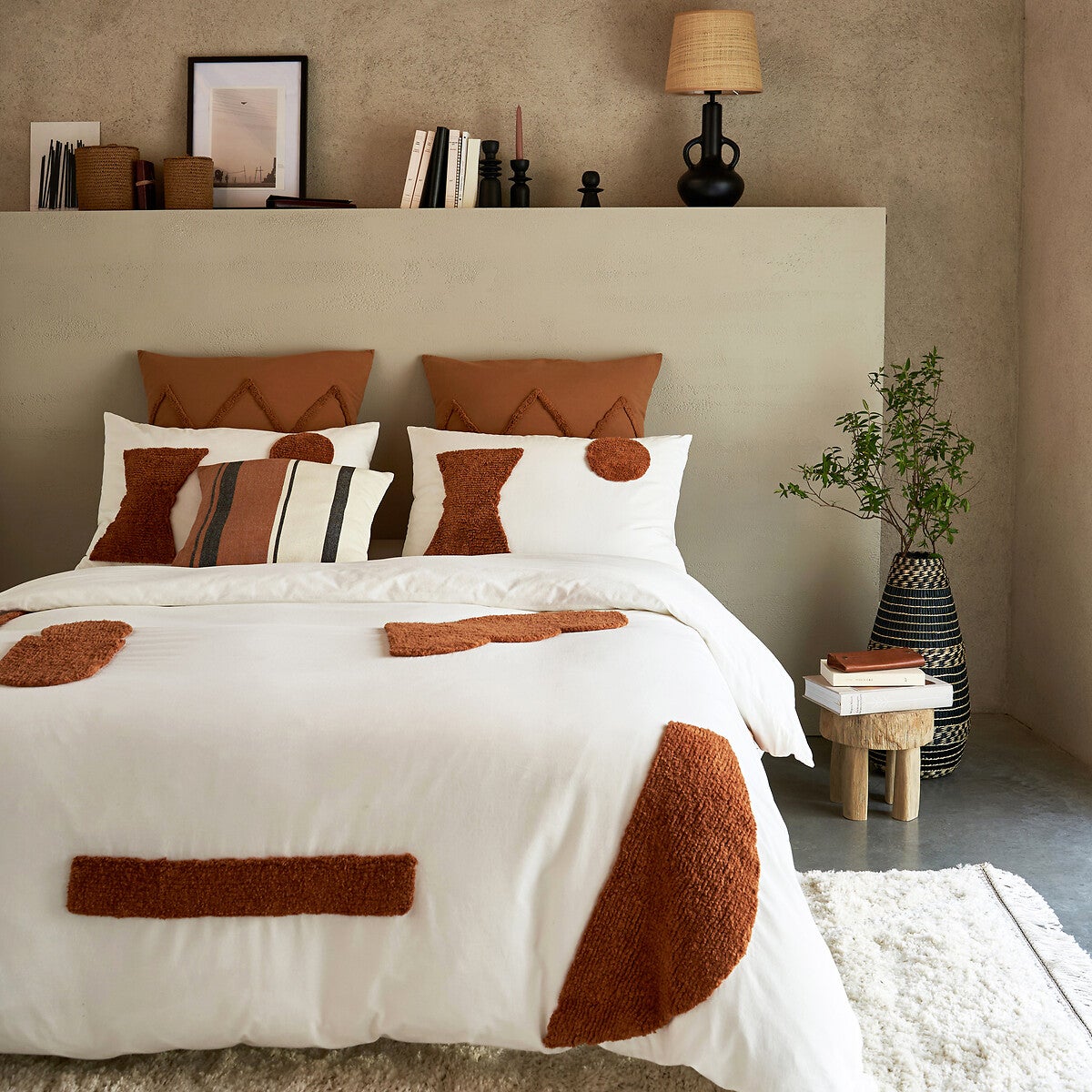 Housse de couette coton tufté, Balanka - Blanc cassé - 260 x 240 cm - 5