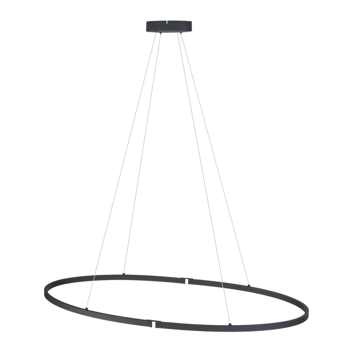 Qazqa design lampe suspendue pour table à manger - Ovallo - noir, ovale, led intégrée 30w incluse, Integrated led, 2700k, blanc - 7