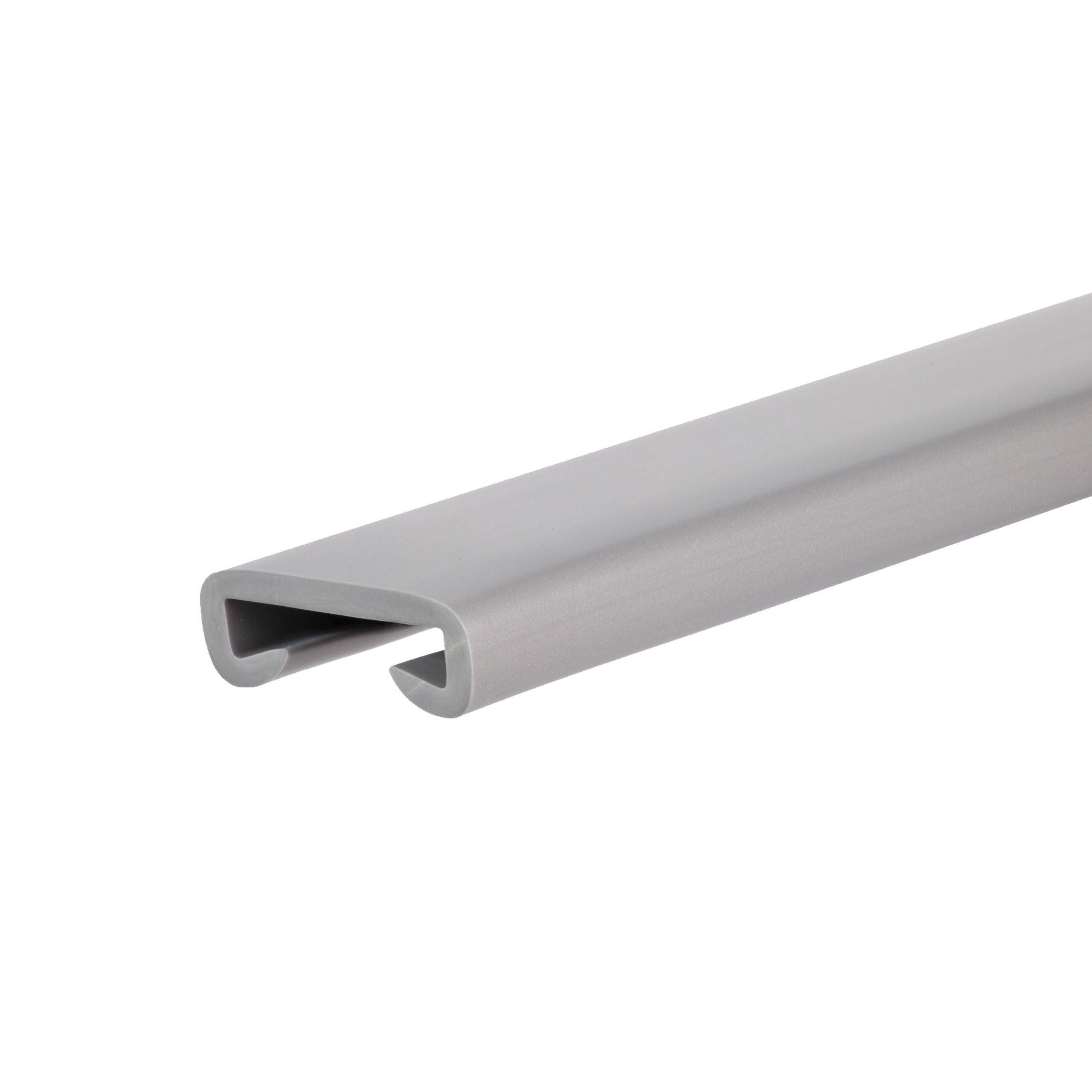 QUEST Profil poręczowy, poręczówka PCV LUX 40x8 mm, listwa poręczowa, okładzina poręczowa, srebrny, 1 m
