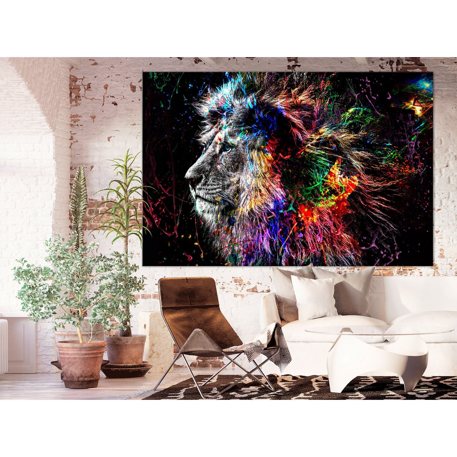 Tableau Crazy Lion Large - 120 x 80 cm - 2