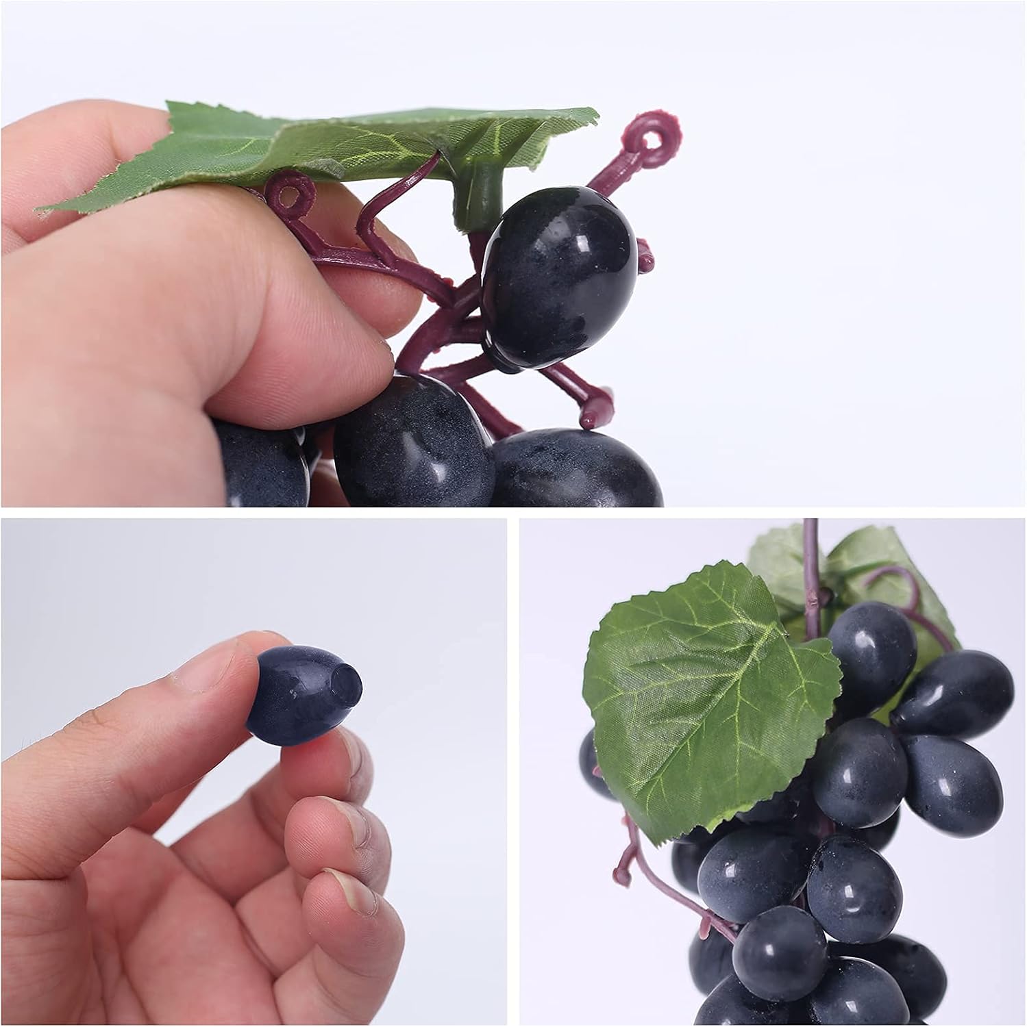 5 grappes de raisins artificiels, fruits artificiels, adaptés à la décoration de la maison, de la cuisine, des fêtes, des mariages, des photographies - 5