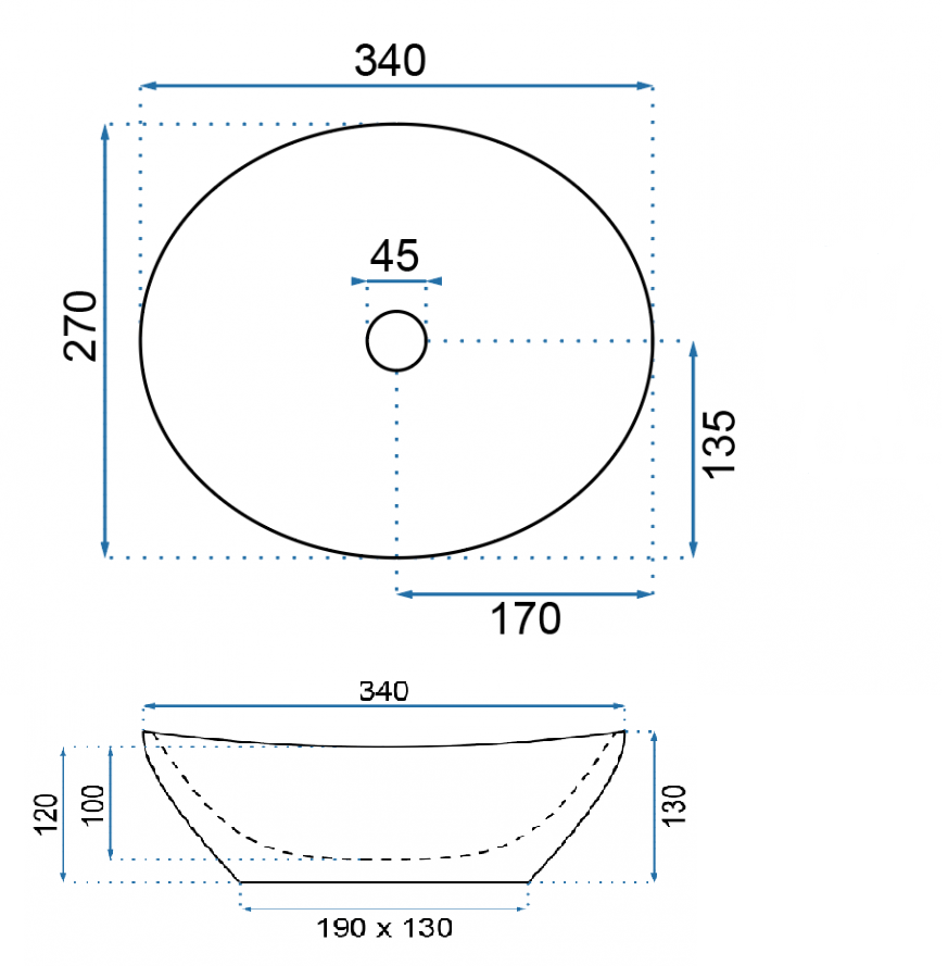 LAVATÓRIO DE APOIO REA SOFIA MINI WHITE 35X27X13CM - 5