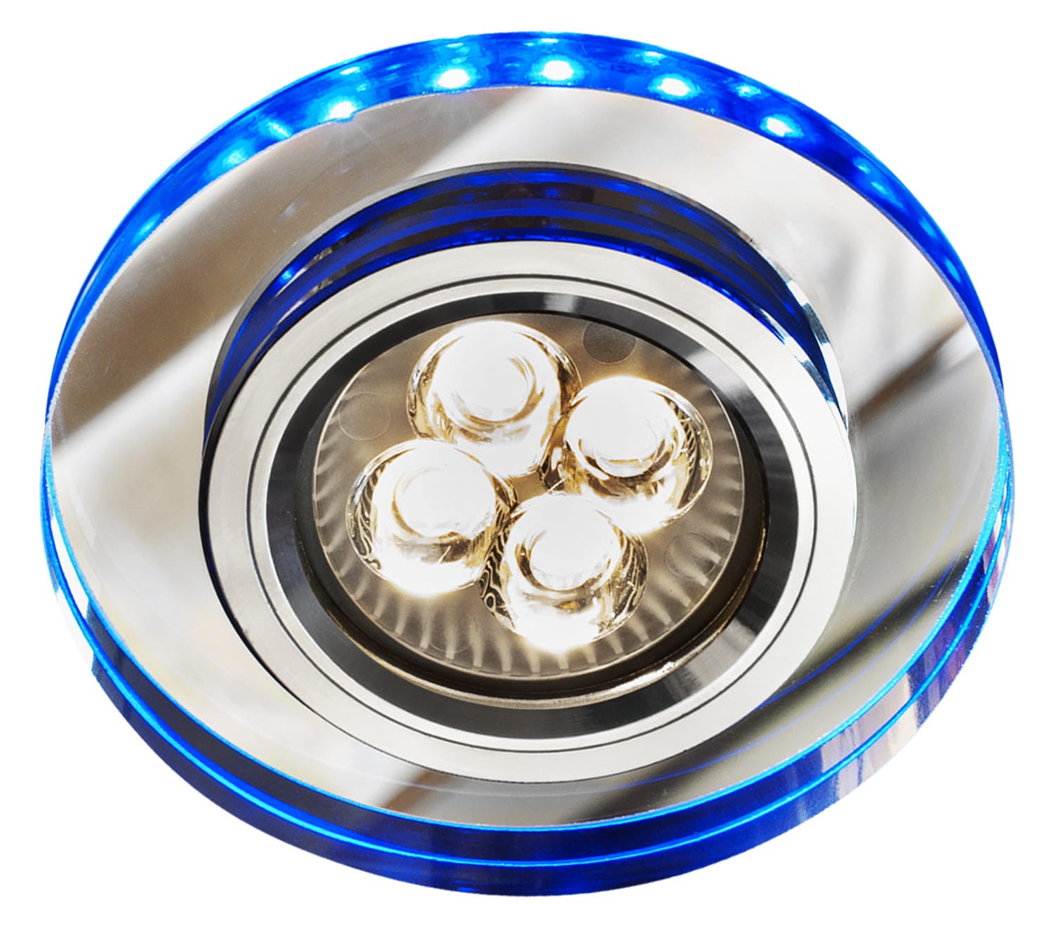 Oprawa sufitowa wpuszczana Ss chrom 2xGU10x50W okrągła IP20 wym: 9 x 9 cm szkło Candellux