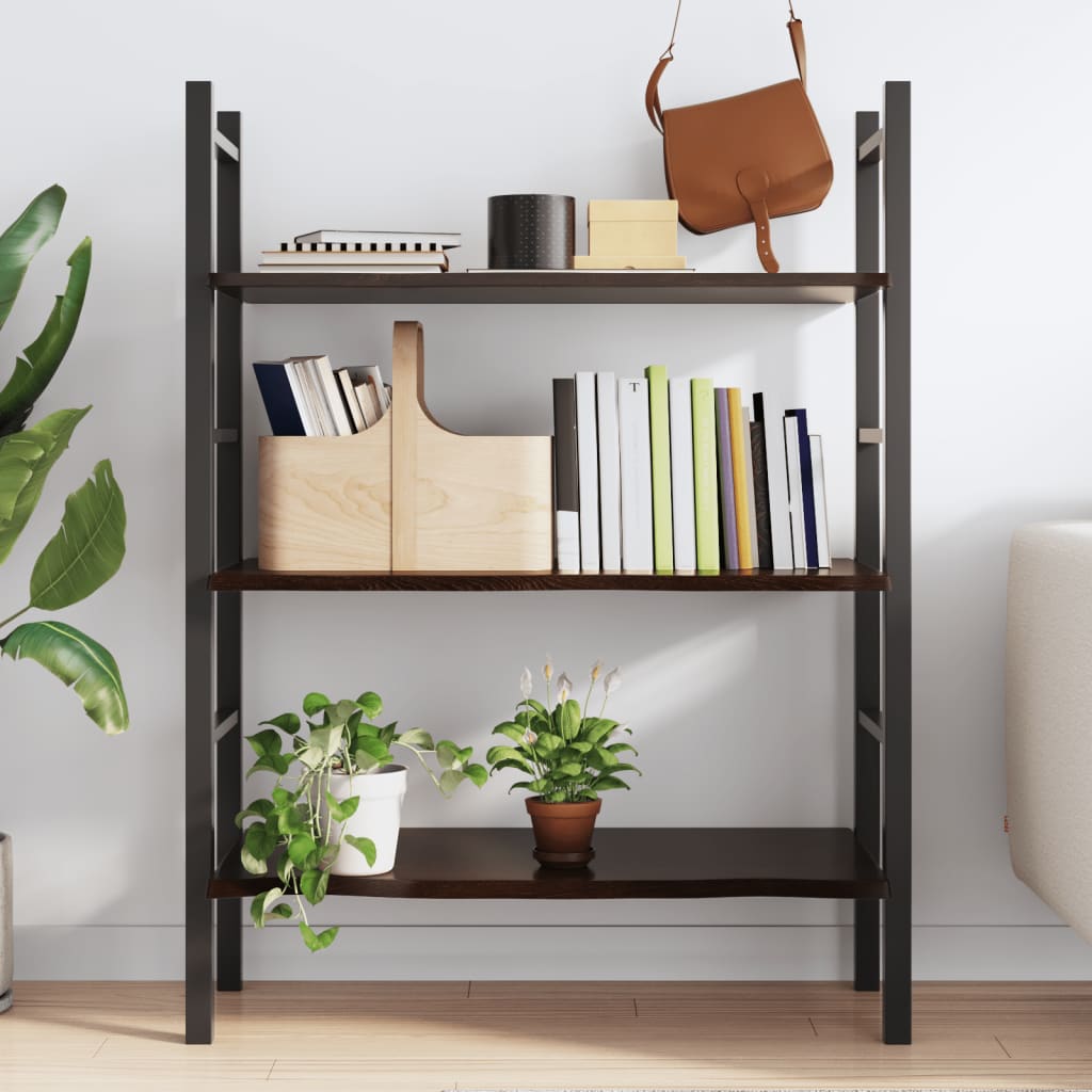 Scaffale Da Parete Con Telaio A Rombo E 3 Piani In Legno – 65x60x15 Cm, Nero/Naturale