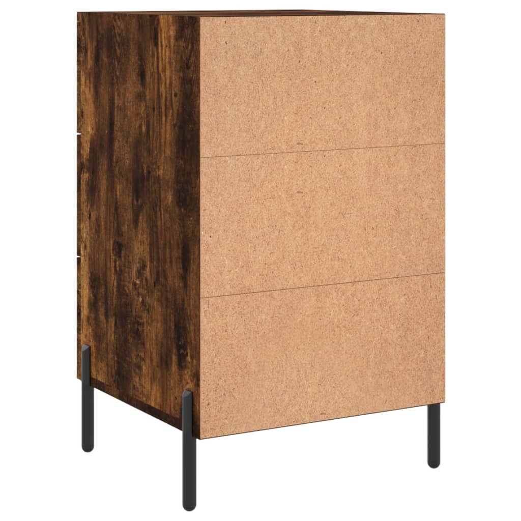 Table de chevet chêne fumé 40x40x66 cm bois d'ingénierie - 7