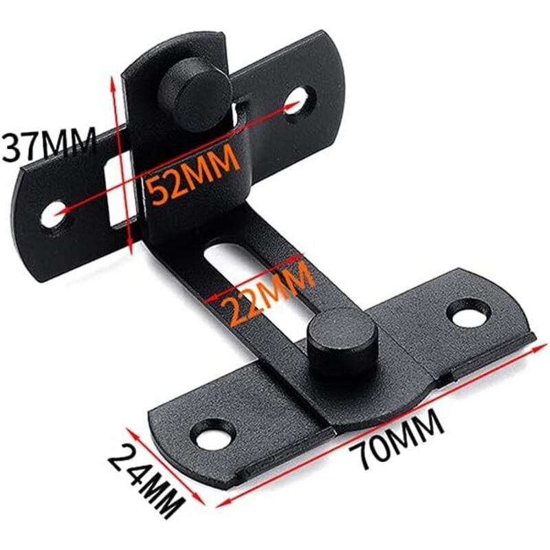 Piastra di battuta per serratura porta ad angolo retto di 90 gradi, catenaccio per porta curvo, catenaccio per porta scorrevole per porte e finestre - 2