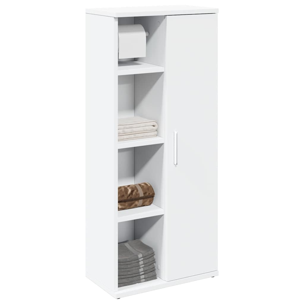 VidaXL Mobile Da Bagno Con Portarotolo | Legno Antico 39x22x90 Cm | Armadietto Con Anta Regolabile E Scaffali Aperti
