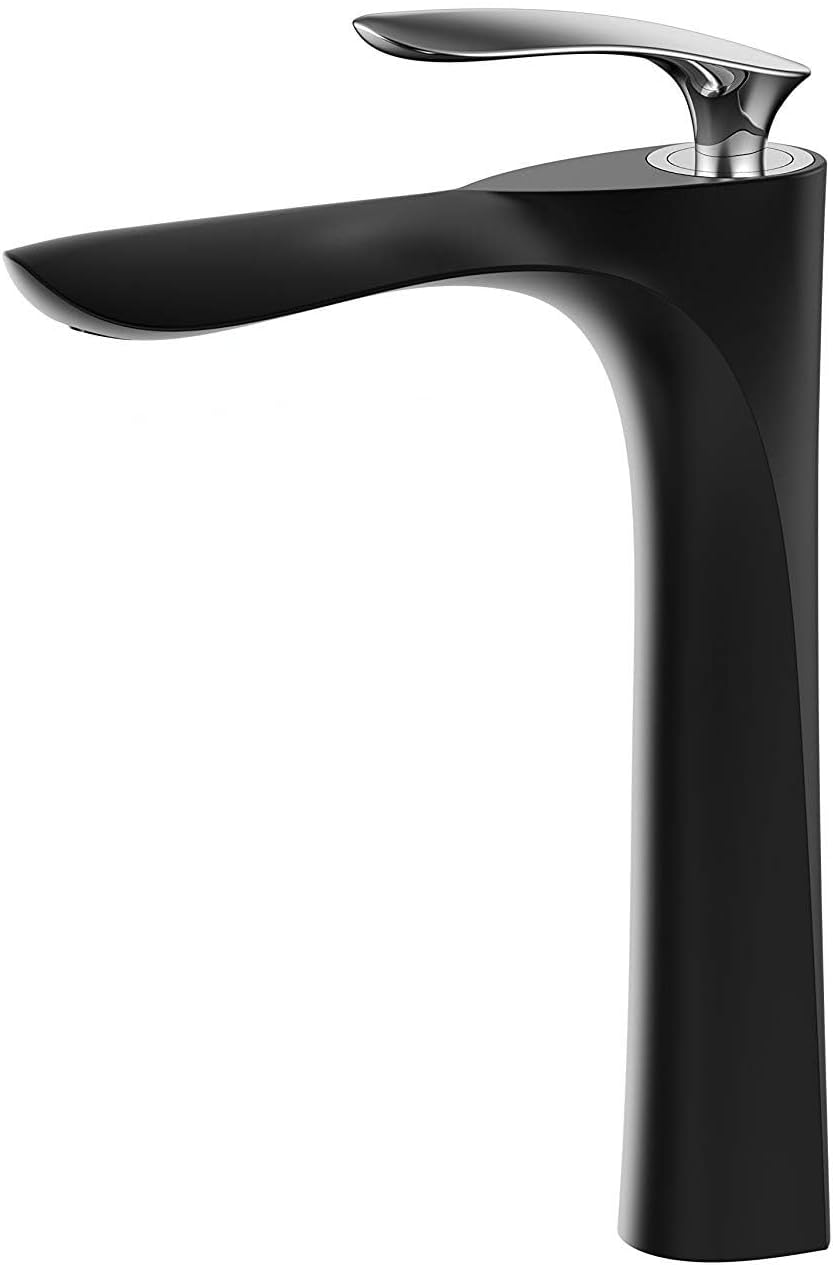 Bateria umywalkowa - Jednouchwytowa, czarny chrom - Nadaje się do łazienek, toalet, hoteli, gospodarstw rolnych - 1 sztuka, czarno-srebrna