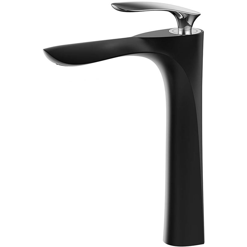 Bateria umywalkowa - Jednouchwytowa, czarny chrom - Nadaje się do łazienek, toalet, hoteli, gospodarstw rolnych - 1 sztuka, czarno-srebrna