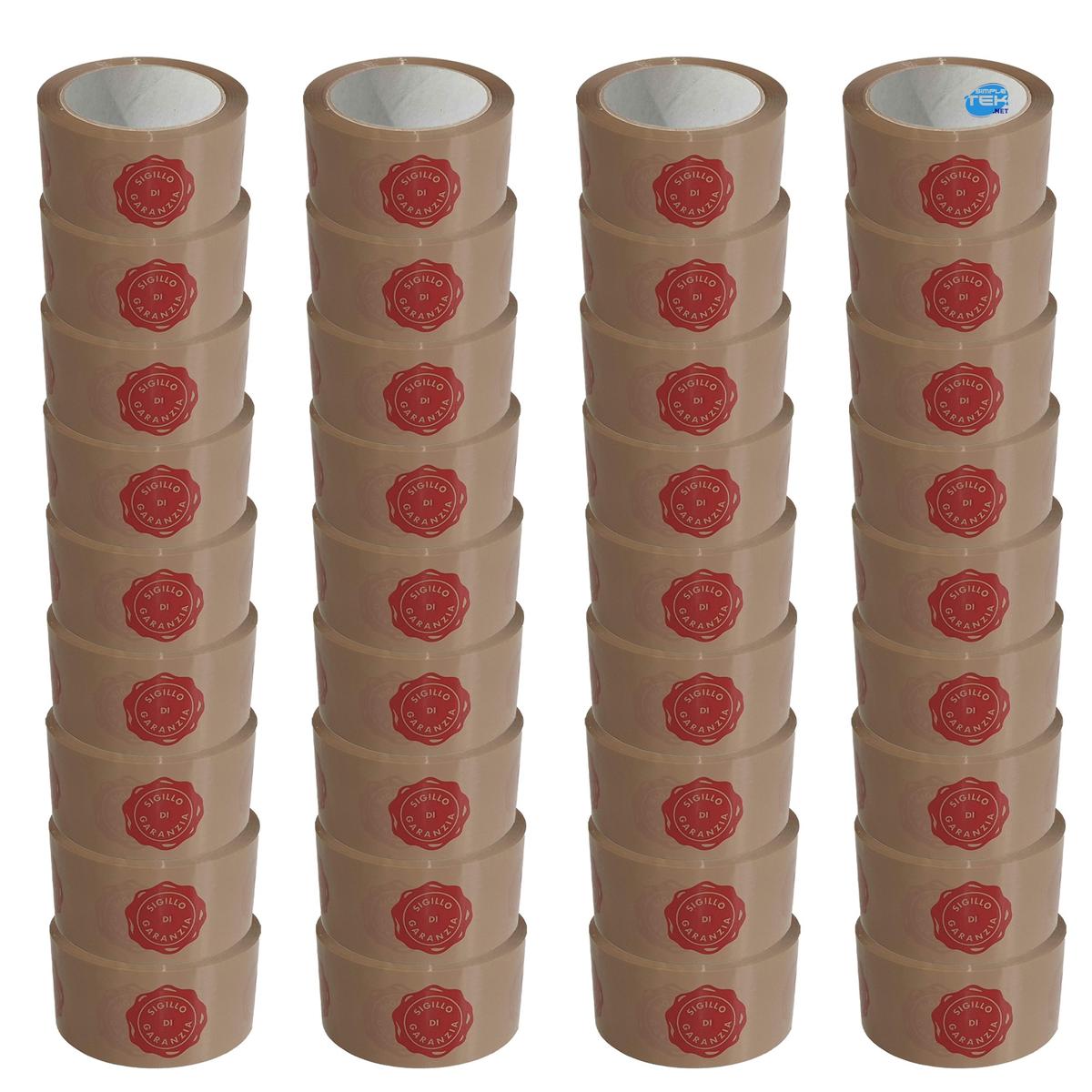 1 ROTOLO NASTRO ADESIVO CON STAMPA SIGILLO DI GARANZIA 48mmX66M 45 Micron