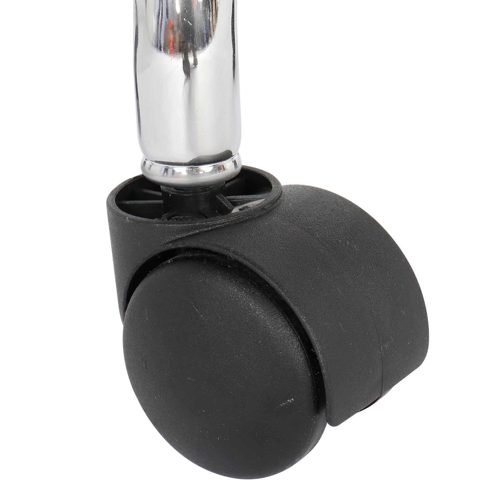 Siège Rond Noir en Simili Cuir Semi-PU avec Vérin à Gaz Certifié SGS, Coussin Épais de 8cm en Mousse Moulée, Roulettes en Nylon, Capacité de 150kg - 12
