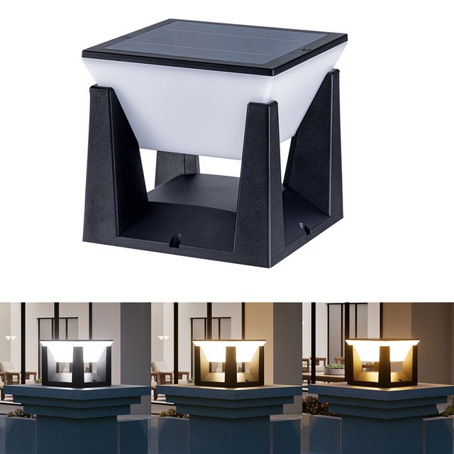 Lampe de jardin extérieure, éclairage de clôture carré, applique murale étanche, 40 LED, 3 modes d'éclairage, décoration de villa et de terrasse