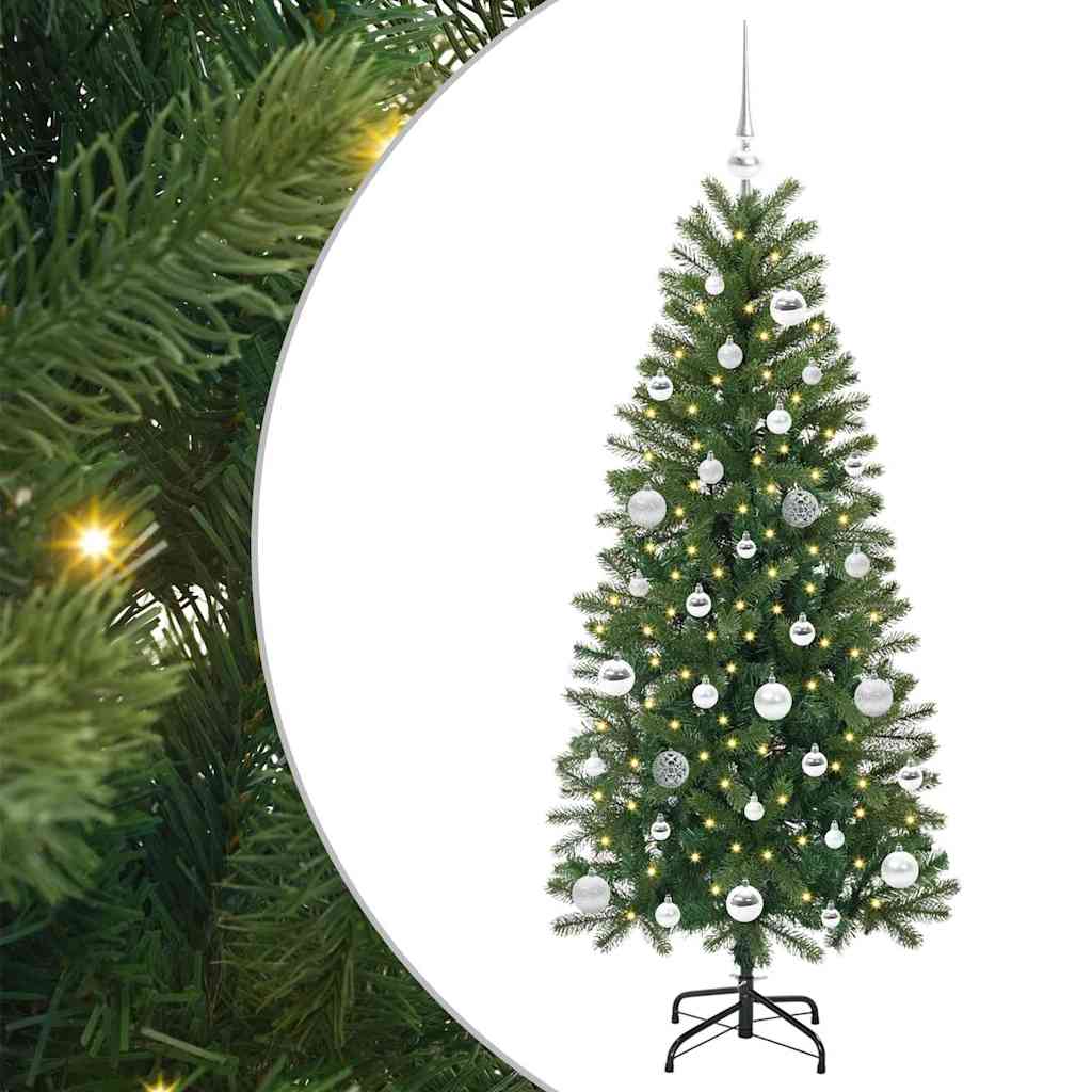 Sztuczna choinka z 150 diodami LED Zielony 150 cm PE i PVC