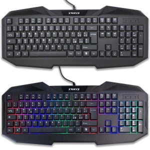 TASTIERA MOUSE USB CON FILO RETROILLUMINATA RGB LUCE GAMING PC MK7183