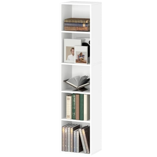 COVAODQ Libreria a 5 ripiani, scaffale a scala, montaggio a parete, adatta per camera da letto del bambino, cucina, bagno, soggiorno, ufficio (160 x 44,5 x 8 cm, beige COVAODQ Libreria a 5 ripiani, scaffale a scala, montaggio a parete, adatta per camera da letto del bambino, cucina, bagno, soggiorno, ufficio (160 x 44,5 x 8 cm, beige