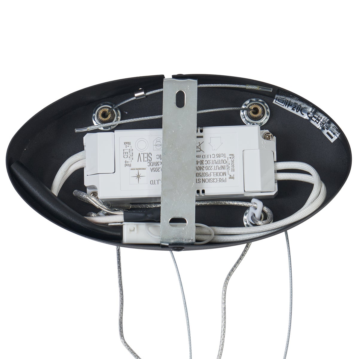 Qazqa design lampe suspendue pour table à manger - Ovallo - noir, ovale, led intégrée 30w incluse, Integrated led, 2700k, blanc - 9