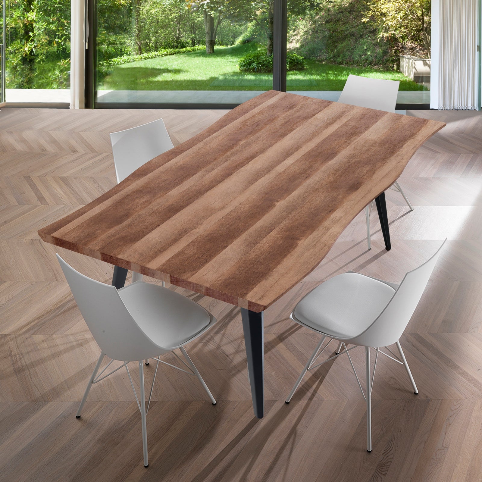 Tavolo/Scrivania Nell-A in MDF e metallo nero, 160x90 cm - 7