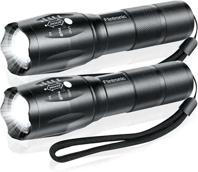 Lampe Torche LED Ultra Puissante (2PCS, 3000LM) – Rechargeable, Étanche, Zoomable – Idéale pour Camping et Urgence