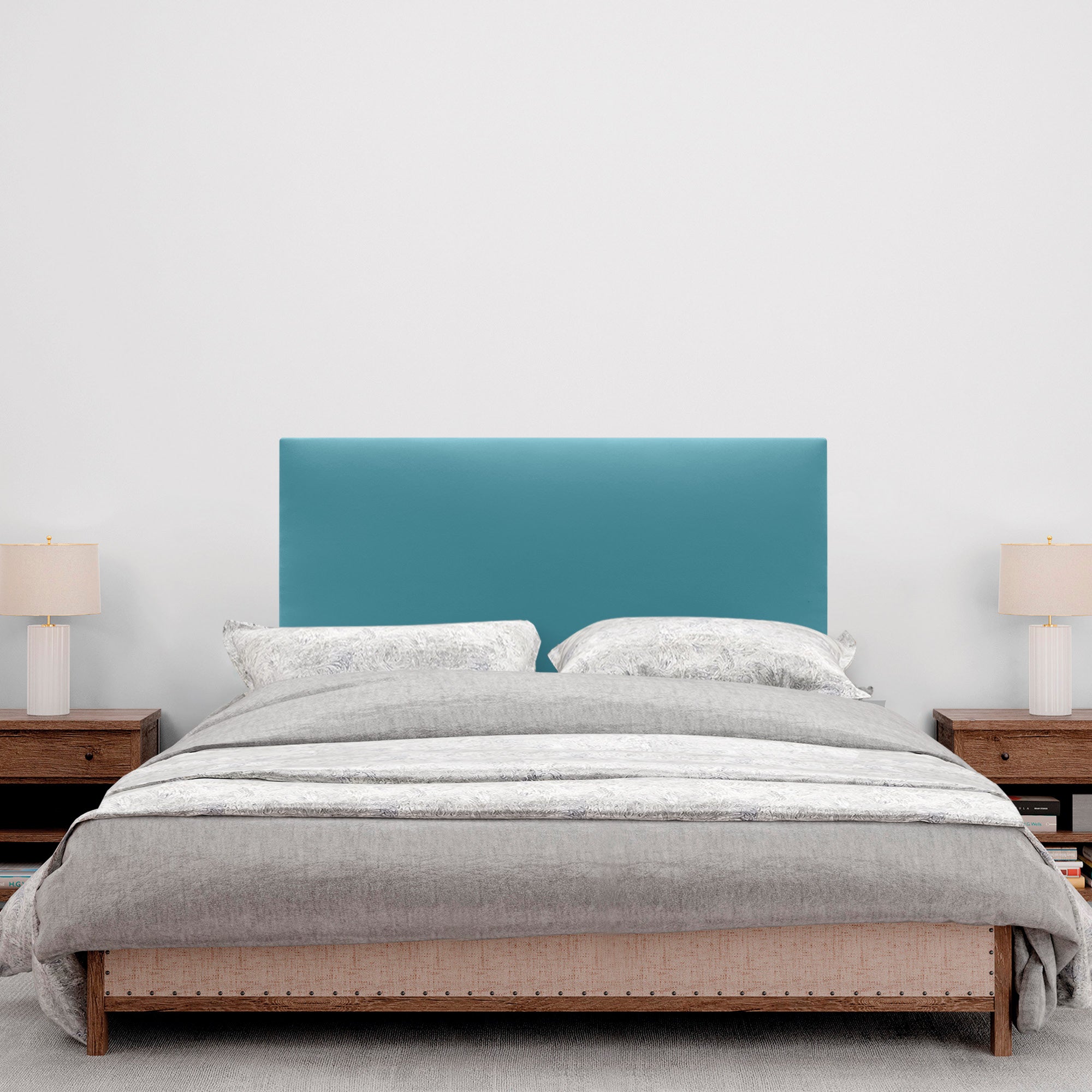 DHOME Cabecero de Polipiel Liso cabeceros Cabezal tapizado Cama (Polipiel Turquesa, 95cm (Camas 70/80/90)) - 4