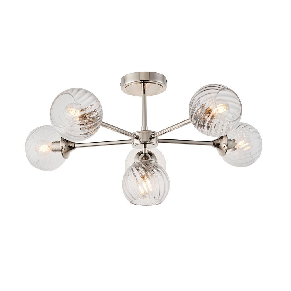 Lampa wisząca ALLEGRA niklowa 6xE14x15W metal wym:33x64x64cm IP20 Endon