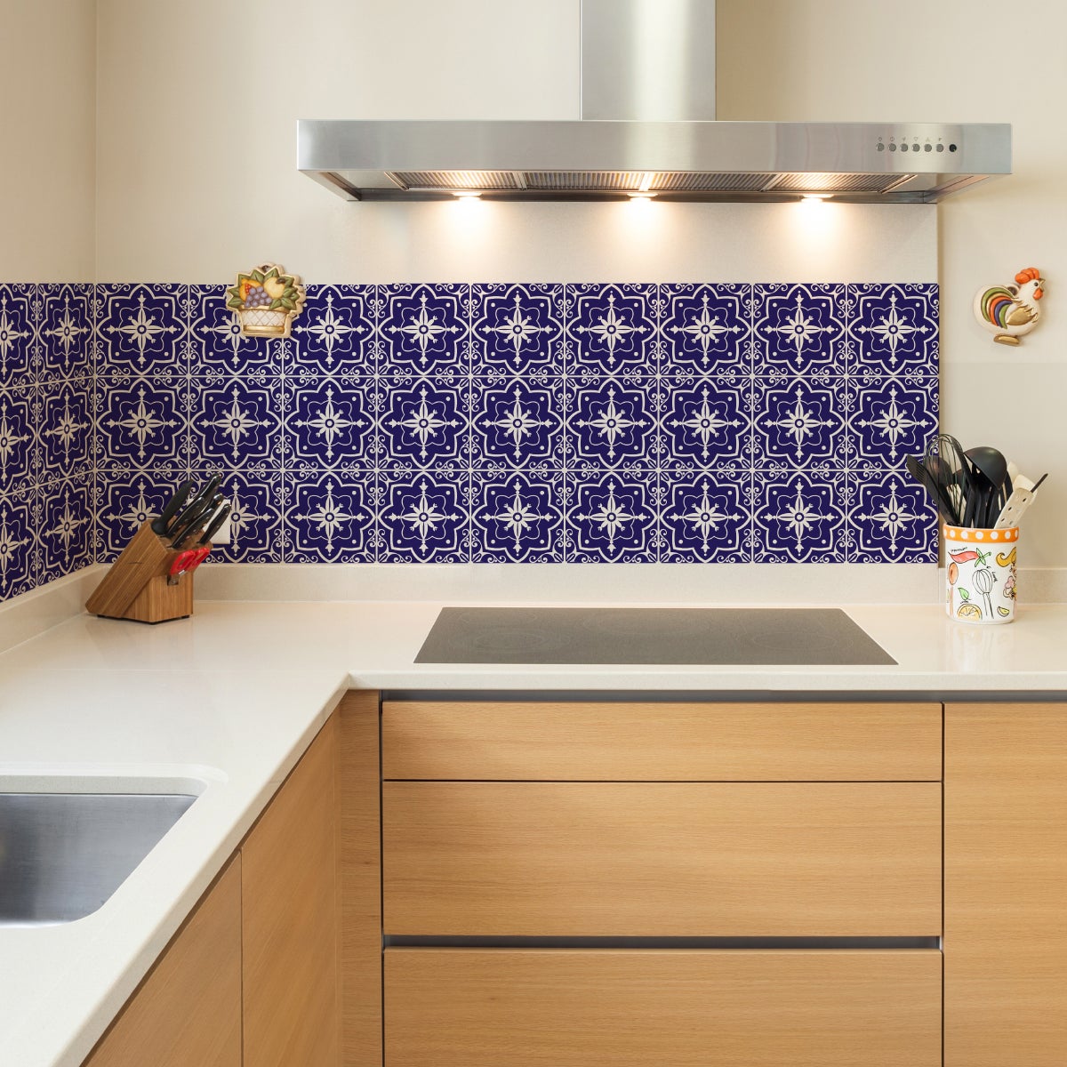 9 vinilos baldosas de cemento azulejos gracia - adhesivo de pared - revestimiento sticker mural decorativo - 9stickers20x20cm