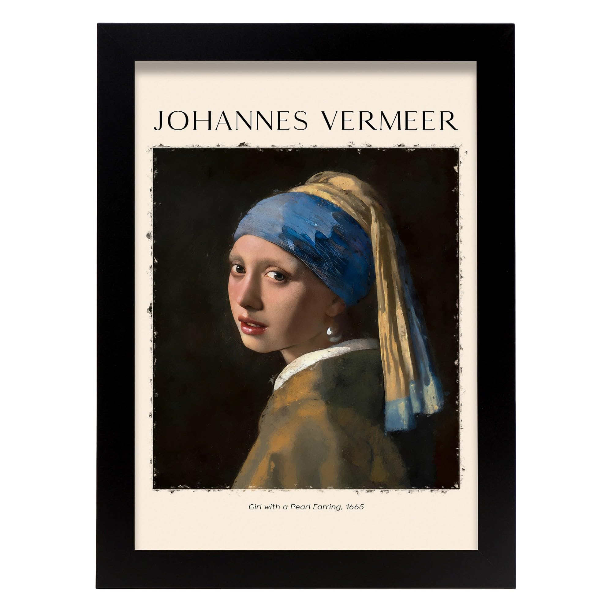 Boucles D'Oreilles "Fille à La Perle" Vermeer - Impression Sur Toile 36 - Création Artistique - Marque Avery