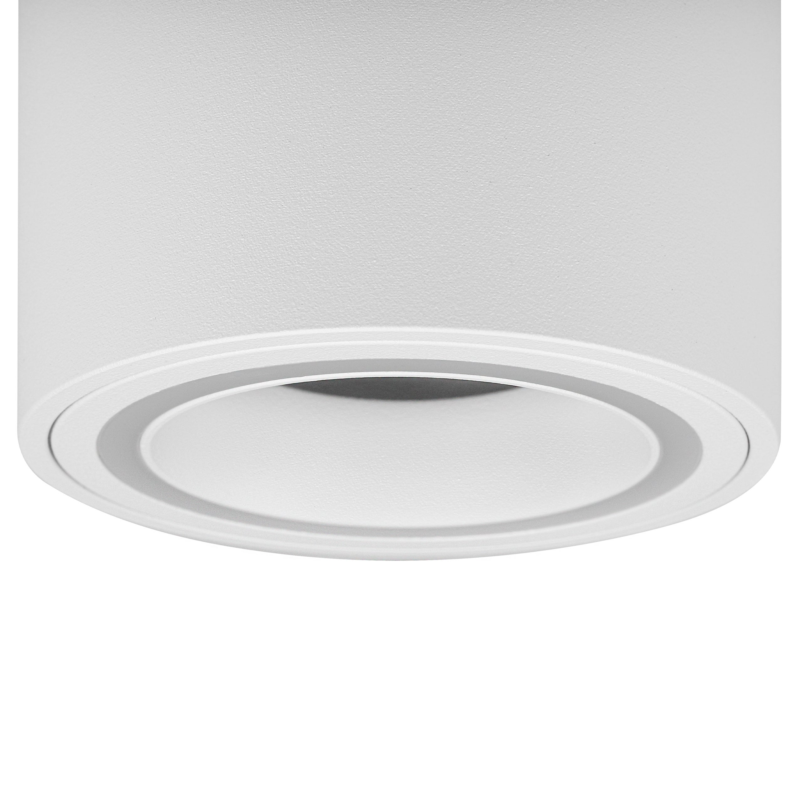 Oprawa natynkowa GU10 LED 8x10 cm tuba lampa sufitowa okrągła biała z akrylowym ringiem MasterLED - 9